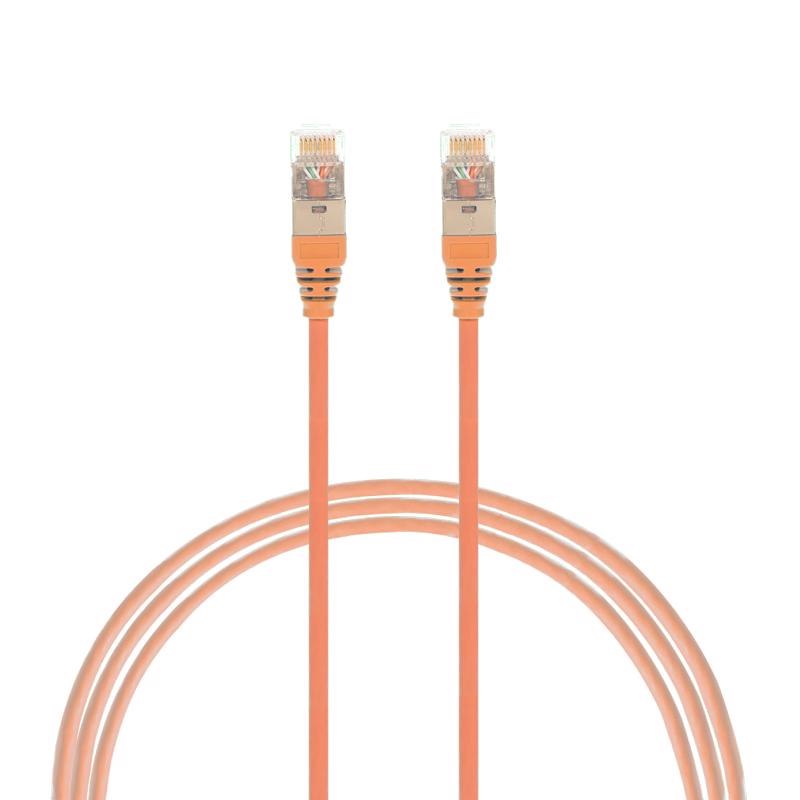 4Cabling 1.5M Cat 6A RJ45 S/FTP Thin LSZH 30 Awg Network Cable. Orange