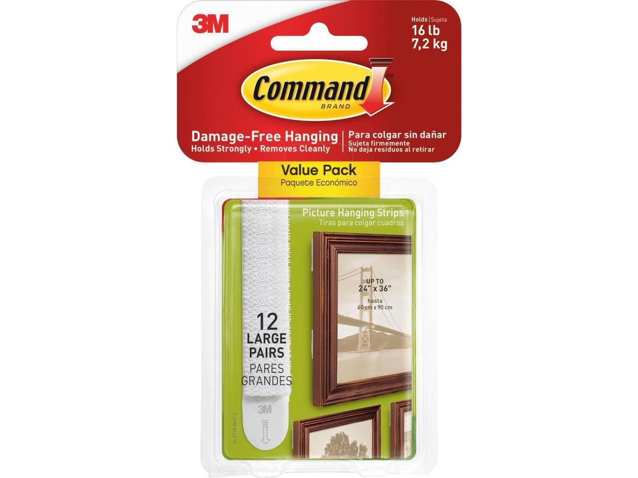 3M Command 3/4 In. X 3-5/8 In. White Interlocking Picture Hanger (12 Count)