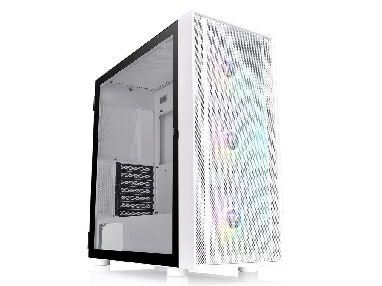 Thermaltake H570 TG Snow Edition Atx Mid Tower Argb Tempered Glass Computer Case Chassis With Mesh Front Panel Ca-1T9-00M6wn-01