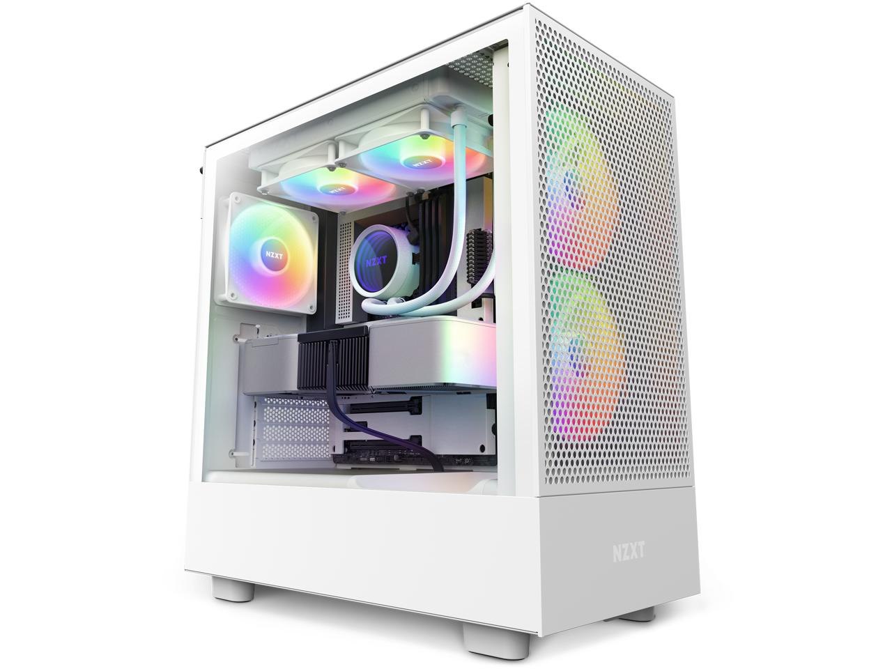 NZXT H Series H5 (2023) Flow RGB Edition Atx Mid Tower Chassis White Color-CC-H51FW-R1
