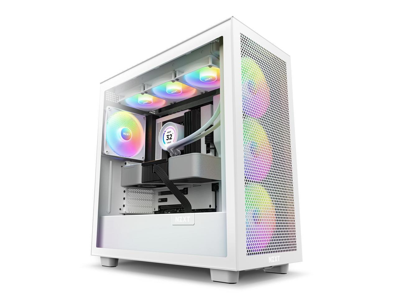 NZXT H Series H7 (2023) Flow RGB Edition Atx Mid Tower Chassis White Color-CM-H71FW-R1