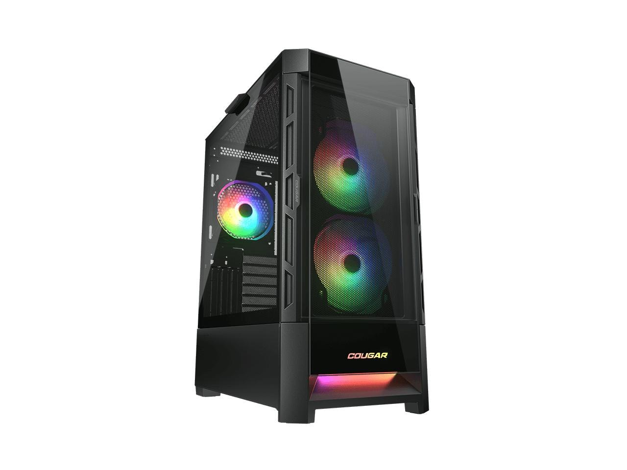 Cougar Duoface RGB Black Mid Tower Computer Cases With Glass And Mesh Front Panels Included