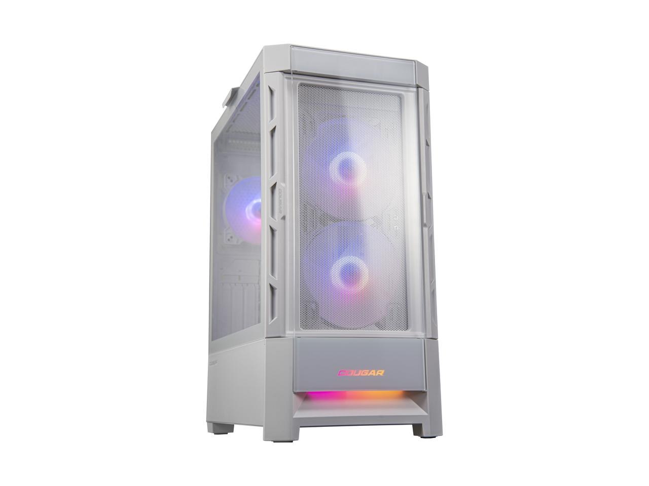 Cougar Duoface RGB White Mid Tower Computer Cases With Glass And Mesh Front Panels Included