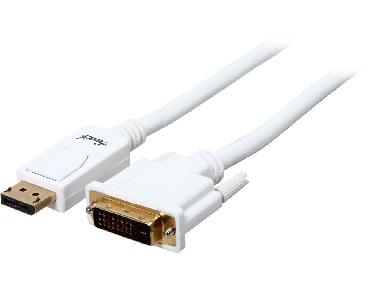 Rosewill RCDC-14005 3 FT. White DisplayPort To Dvi 28Awg DisplayPort To Dvi Cable Male To Male