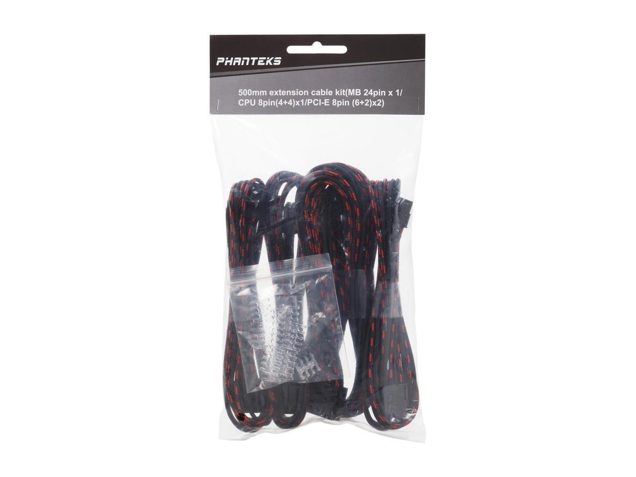Phanteks Ph-Cb-Cmbo_Srd 1.64 FT. (0.50M) Sleeved Extension Cables For Vga And Motherboard.
