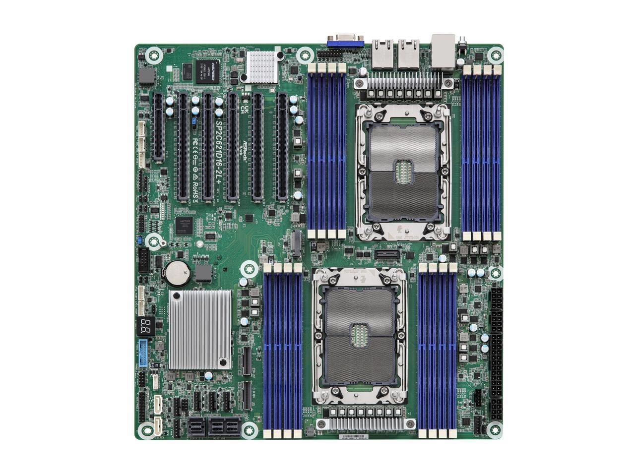 Asrock Rack SP2C621D16-2L+ Eeb Server Motherboard Dual Socket 3rd Gen Intel  Xeon Scalable Processors P+ (Lga 4189) Dual 1GbE