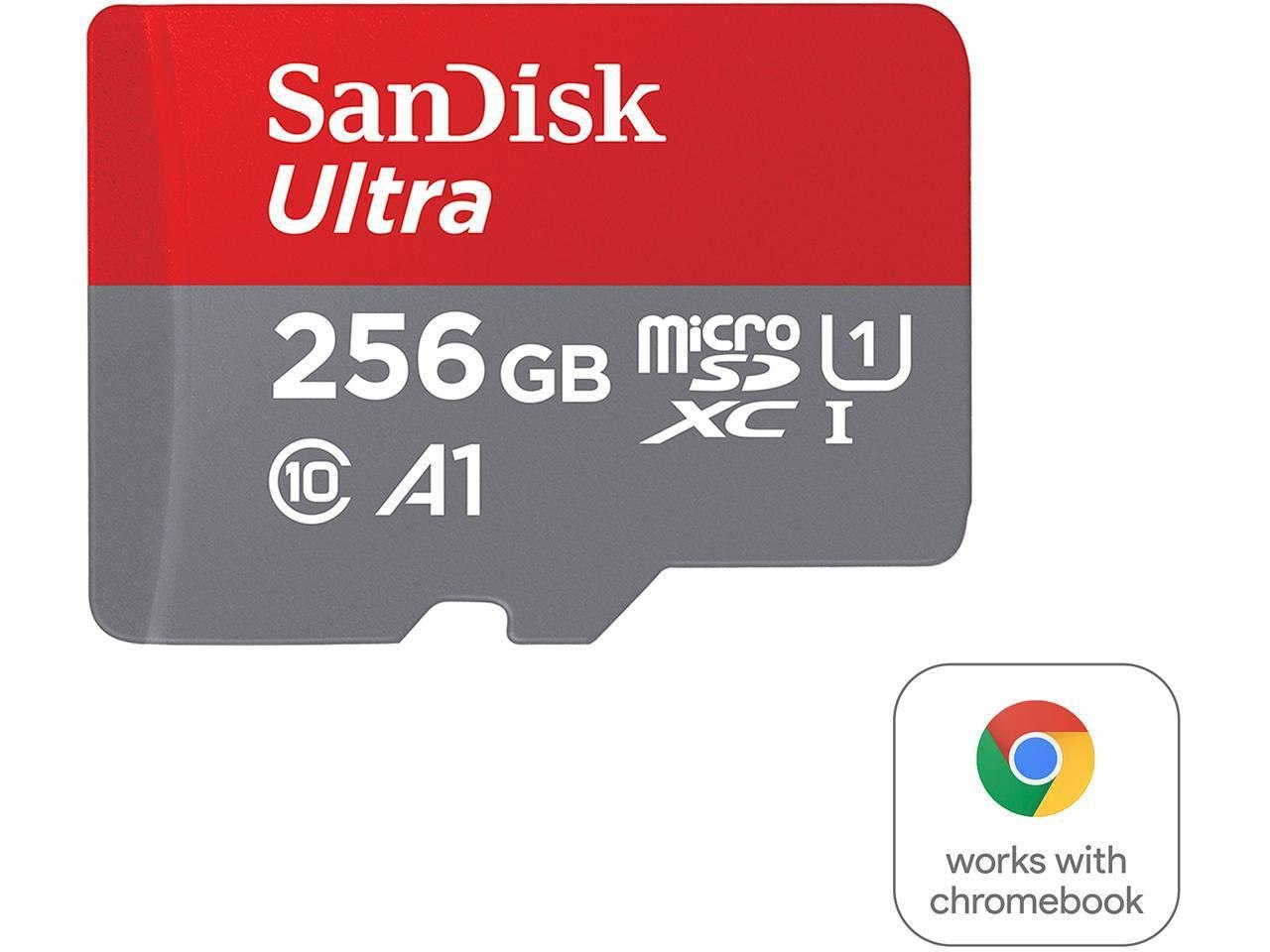 SanDisk 256GB Ultra microSDXC A1 Uhs-I/U1 Class 10 Memory Card For Chromebook