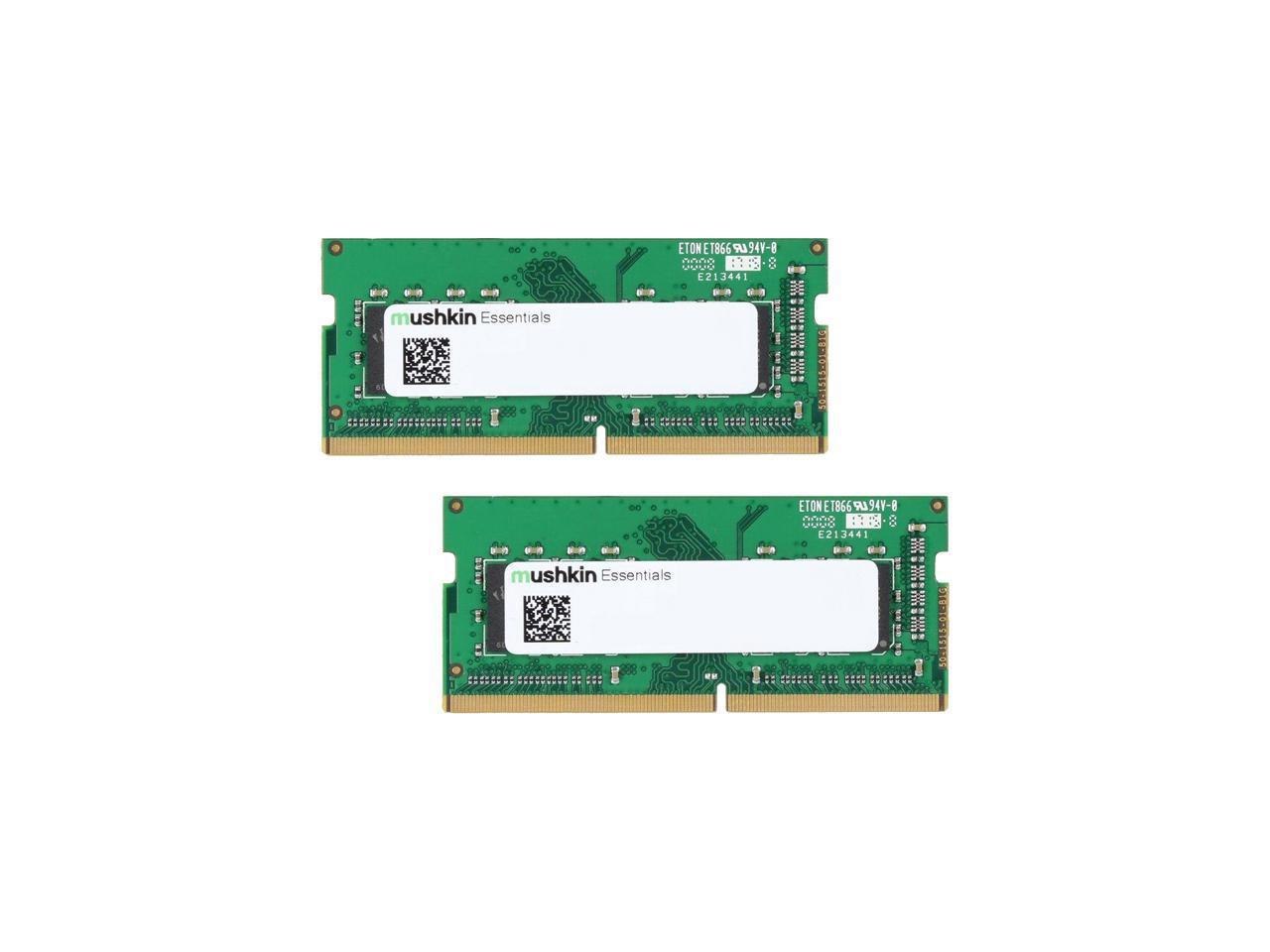 Mushkin Enhanced Essentials 64GB (2 X 32GB) 260-Pin DDR4 So-Dimm DDR4 3200 (PC4 25600) Laptop Memory Model Mes4s320nf32gx2
