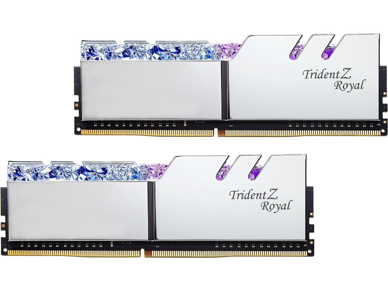 G.Skill Trident Z Royal Series 16GB (2 X 8GB) DDR4 3600 (PC4 28800) Desktop Memory Model F4-3600C16D-16GTRSC
