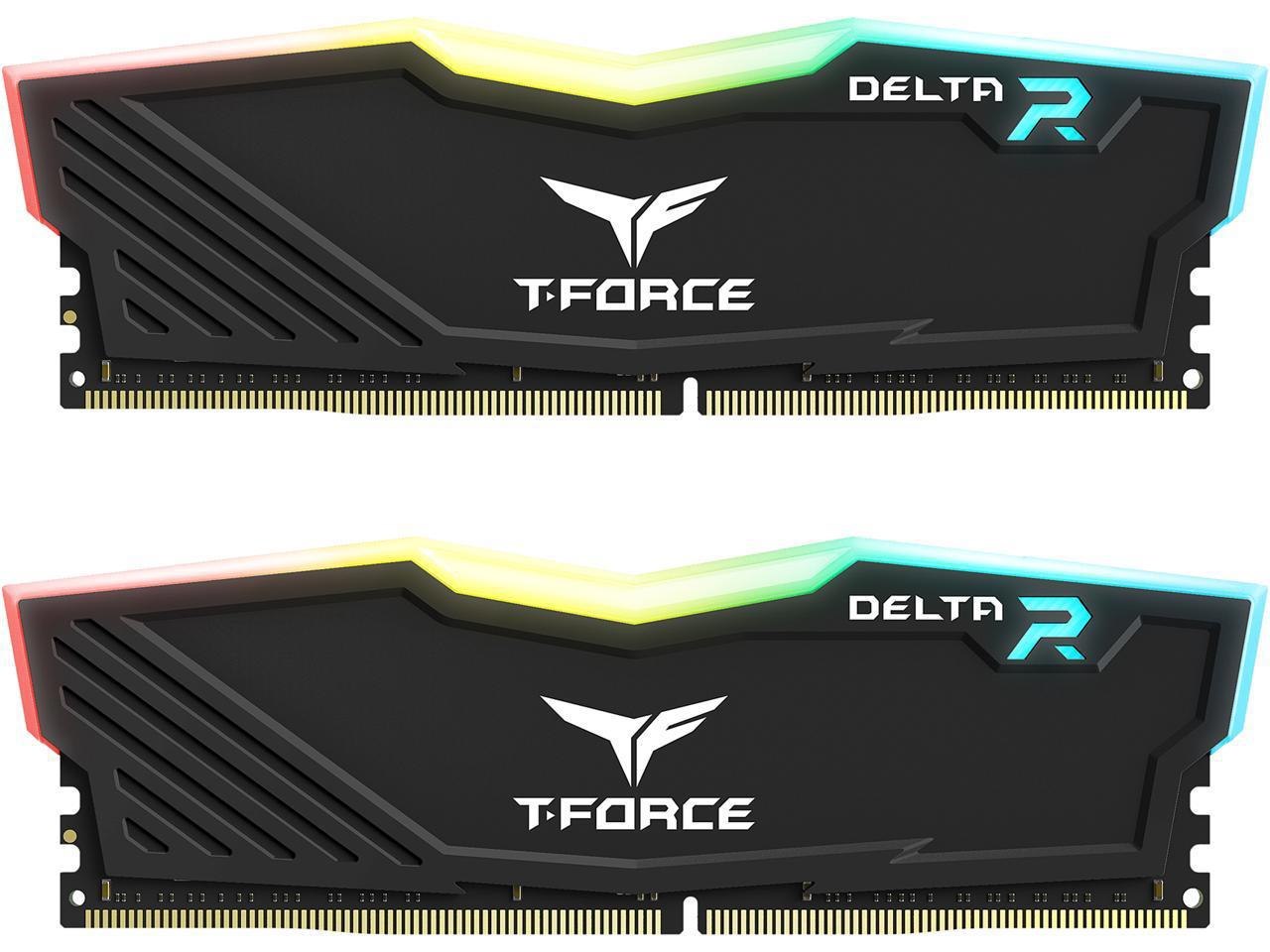 Team T-Force Delta RGB 16GB (2 X 8GB) DDR4 3600 (PC4 28800) Desktop Memory Model TF3D416G3600HC18JDC01