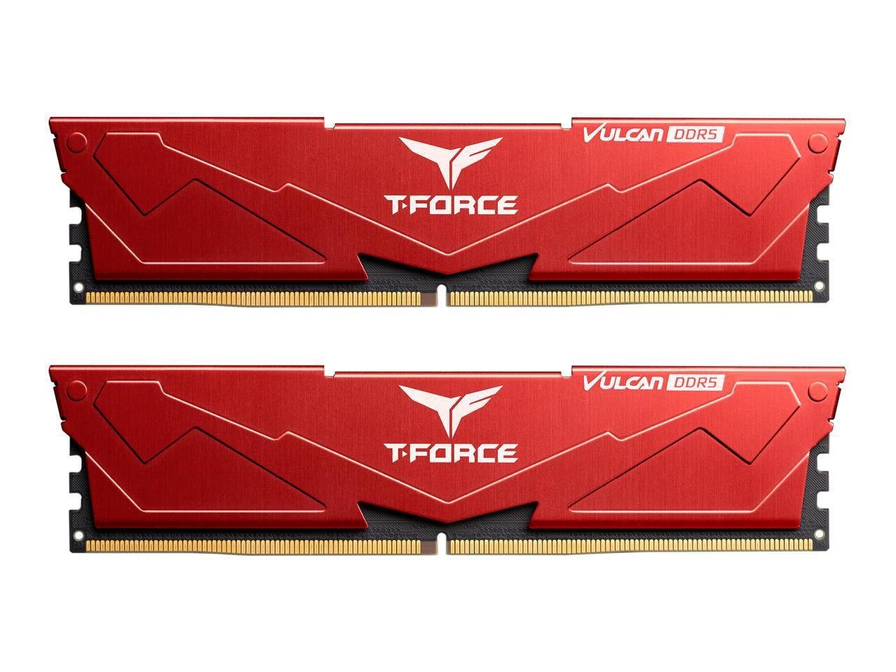 Team T-Force Vulcan 32GB (2 X 16GB) 288-Pin PC Ram DDR5 6400 (PC5 51200) Desktop Memory Model FLRD532G6400HC40BDC01