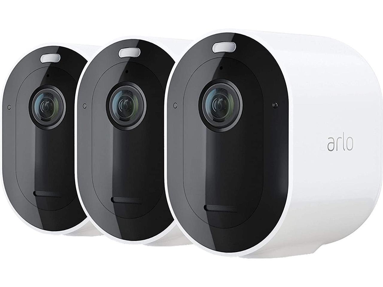 Arlo Pro 4 Spotlight Security Camera, 3 Pack, White - VMC4350P