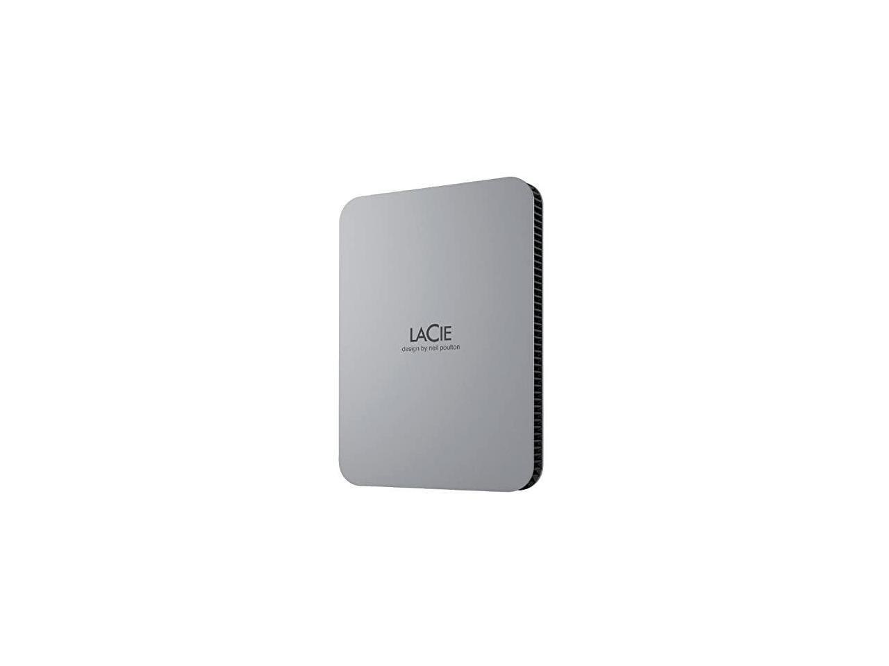 LaCie STLP2000400 2 TB Portable Hard Drive External Moon Silver Usb 3.1 Type C