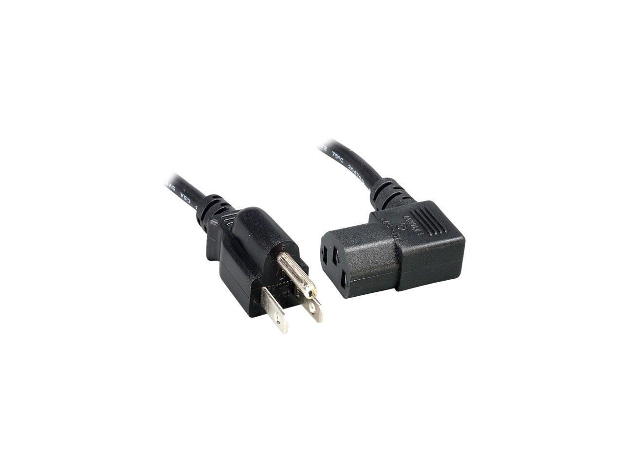 Nippon Labs 18 Awg Right Angle Standard Power Cord Nema 5-15P To C13