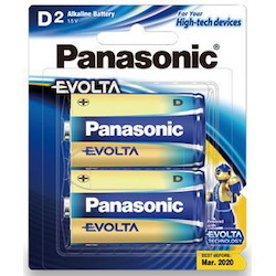 Panasonic Evolta D Alkaline Battery 2 Pack