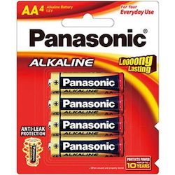 Panasonic Aa Alkaline Battery 4 Pack