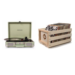 Crosley "Crosley Cruiser Deluxe Portable Turntable - Mint + Free Record Storage Crate"