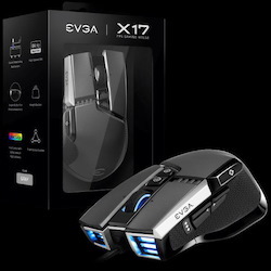 Evga X17 Gaming Mouse, Wired, Grey, Customizable, 16,000 Dpi, 5 Profiles, 10 Buttons, Ergonomic 903-W1-17GR-K3