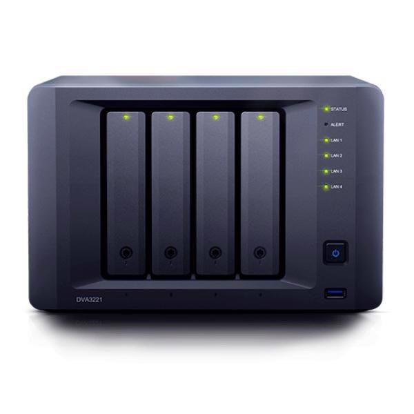 Synology Dva3221, 4 Bay Nas (No Disk), Atom C3538, 8GB,GTX 1650, GbE(4), Usb(2),3Yr