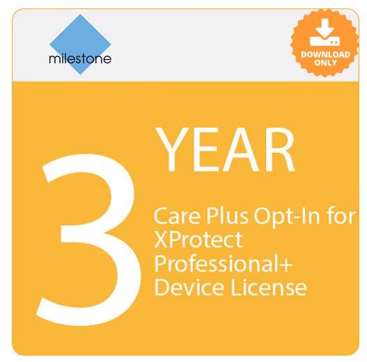 Milestone Care Plus Opt-In for XProtect Professional+ Device License (3-Year)