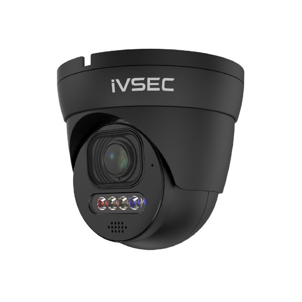 Ivsec Turret Ip Camera 8MP 2.8MM-12MM Motorised Lens 25 FPS Poe Ip66 Adv Det Black