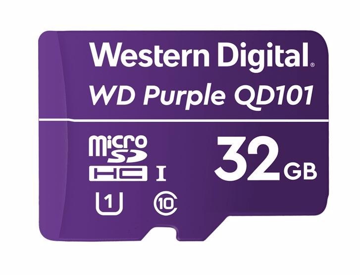 Western Digital WD Purple 32GB MicroSDXC Card 24/7 -25°C To 85°C Weather & Humidity Resistant For Surveillance Ip Cameras mDVRs NVR Dash Cams Drones