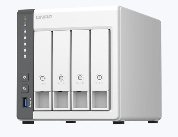 Qnap 4-Bay Nas (No Disk), Arm QC 2.0GHz, 4GB, GbE(1),2.5GbE(1),USB, TWR, 2YR WTY