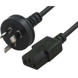Cabac Au Power Cable 2M - Male Wall 240V PC To Power Socket 3Pin To Ice 320-C13 For Notebook/ Ac Adapter Black Au Certified LS