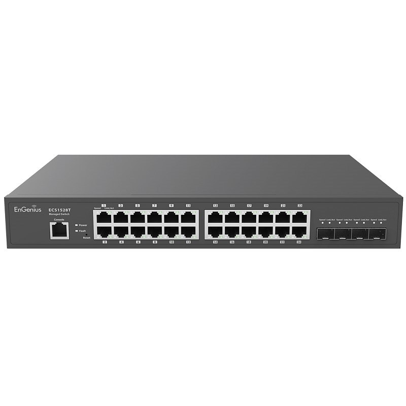 EnGenius Ecs1528t Cloud Managed 24-Port Gigabit Switch With SFP+ Non-POE