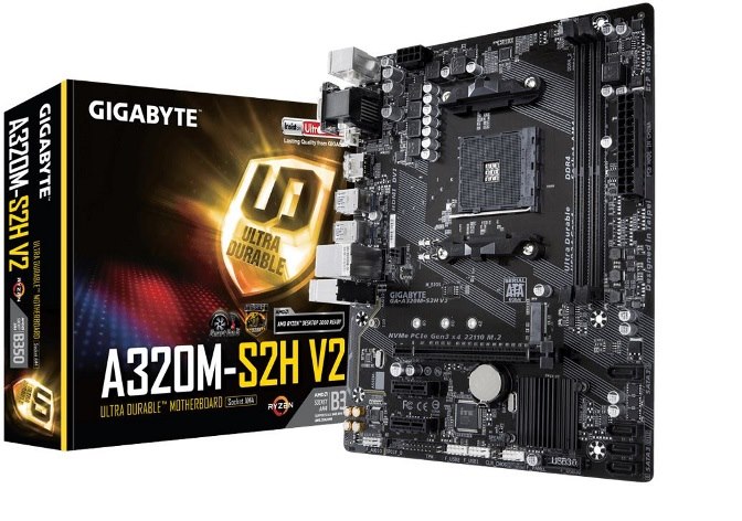 Gigabyte A320m-S2h-V2 Mb,Am4, 2xDDR4, 4xSATA, 1xM.2, Usb3.1 Uatx, 3YR