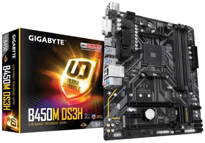 Gigabyte B450M DS3H MB, Am4, 4xDDR4, 4xSATA, 1xM.2, Usb3.1, MicroATX, 3YR