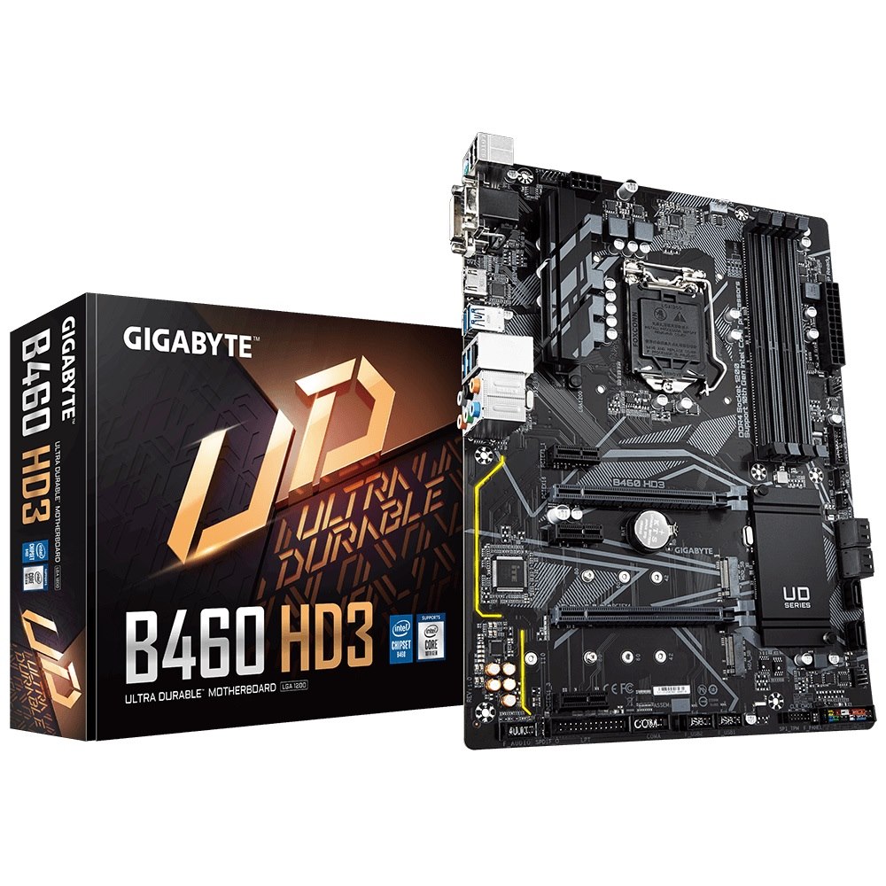 Gigabyte B460 HD3 MB, 1200, 4xDDR4, 6xSATA, 2X M.2, Usb3.2 Gen1, Atx, 3YR