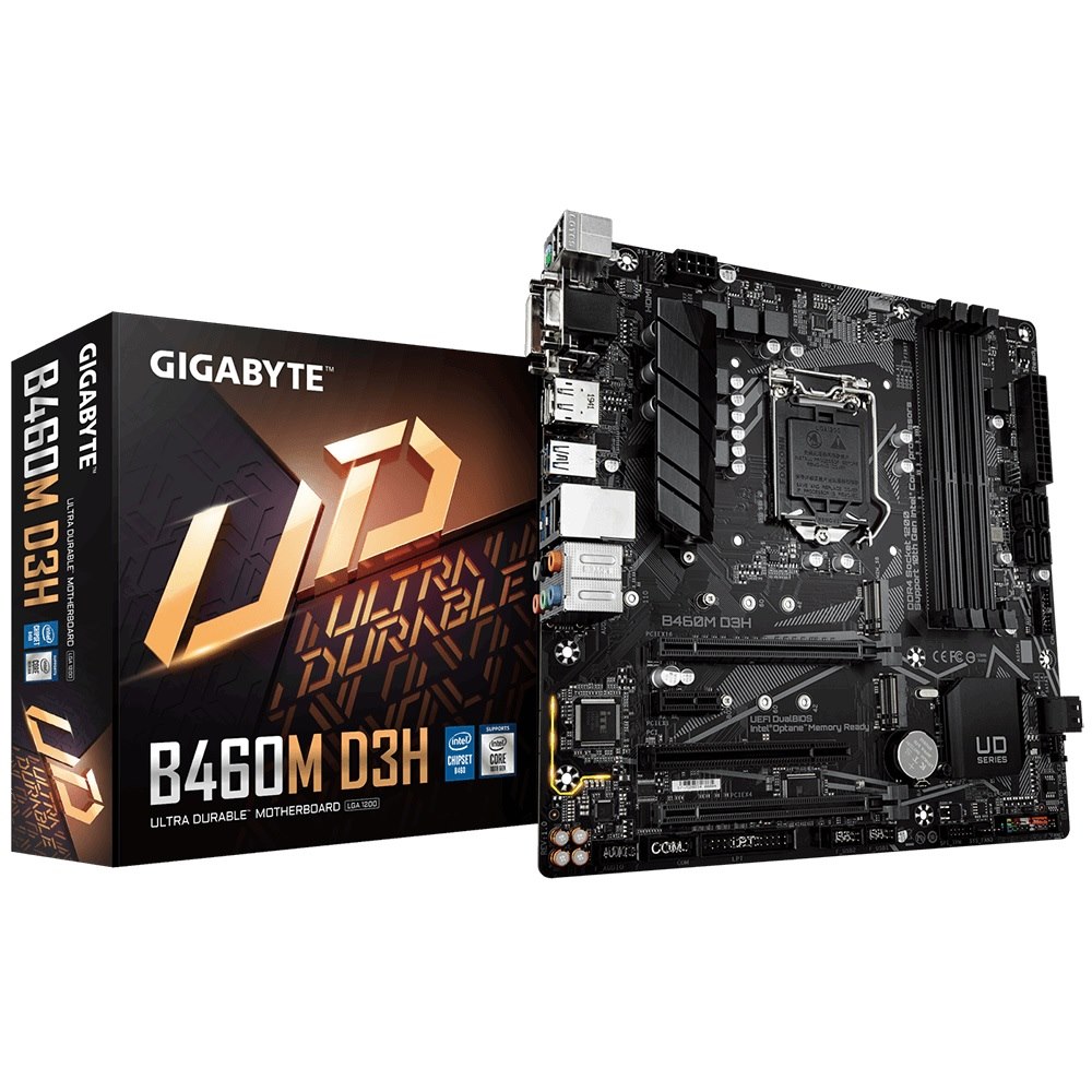 Gigabyte B460M D3H MB, 1200, 4xDDR4, 6xSATA, 2X M.2, Usb-C, Usb3.2 Gen1, Uatx, 3YR