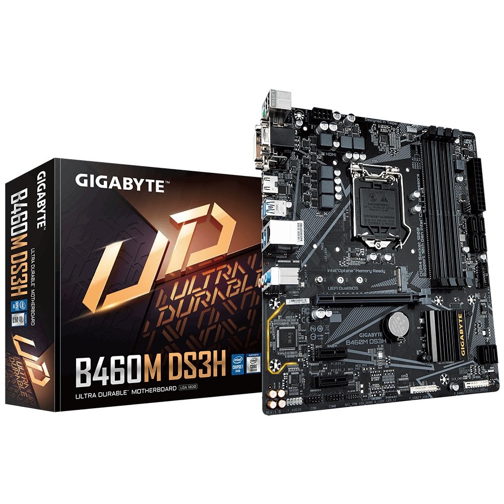 Gigabyte B460M DS3H MB, 1200, 4xDDR4, 6xSATA, 1X M.2, Usb3.2 Gen1, Uatx, 3YR