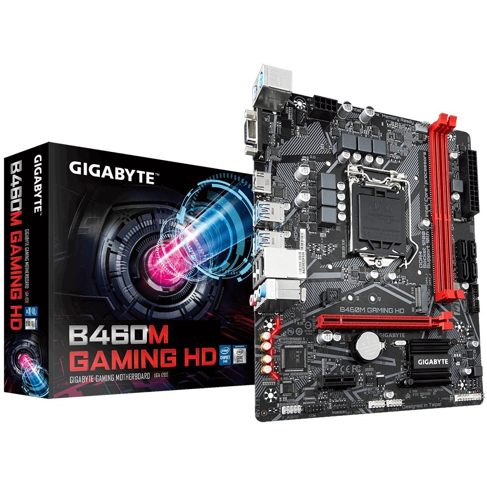 Gigabyte B460M Gaming HD MB, 1200, 2xDDR4, 4xSATA, 1X M.2, Usb3.2 Gen1, Uatx, 3YR