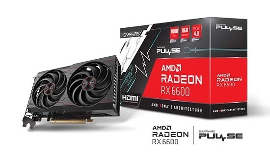 Sapphire Pulse Amd Radeon RX 6600 Gaming Graphics Card 8GB GDDR6, Amd Rdna 2, Hdmi/Dp