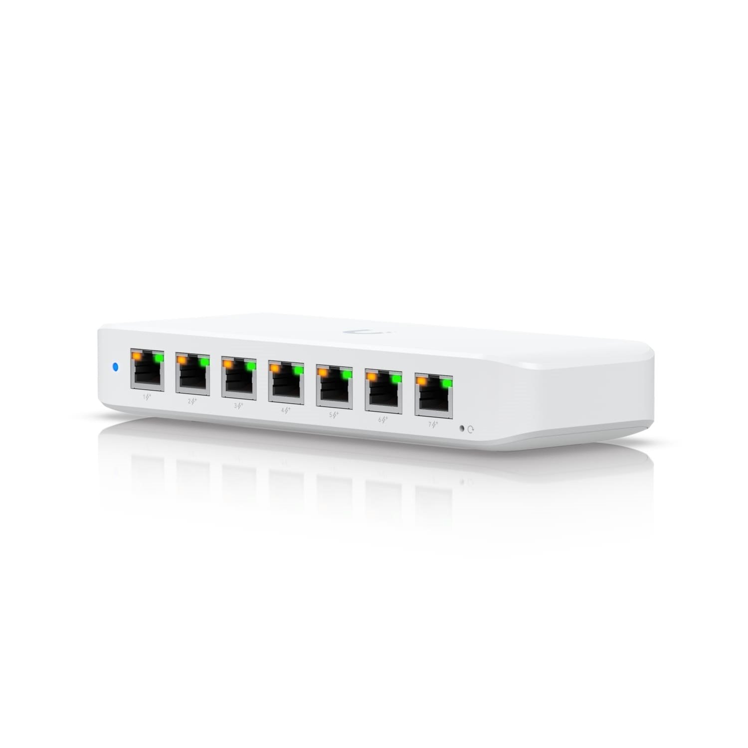 Ubiquiti Ultra 42W, Compact Layer 2, 8-Port GbE PoE Switch, Versatile Mounting Options, 7 PoE/PoE+ Power Supply, 54V External, 1.1A/60W, Incl 2Yr Warr