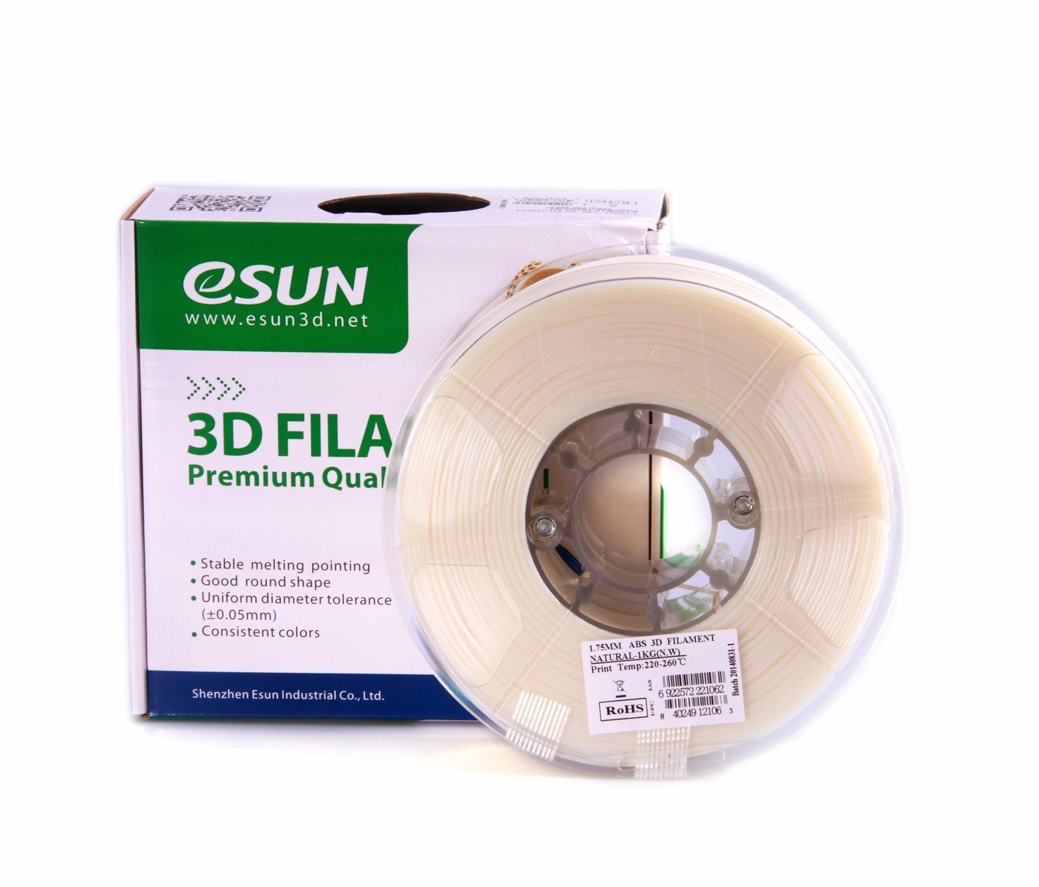eSUN ABS+ 3D Filament 1.75mm 1kg - Natural