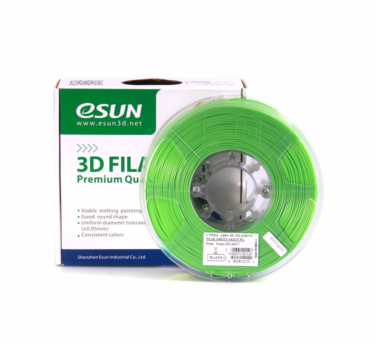 eSUN ABS+ 3D Filament 1.75mm 1kg - Peak Green