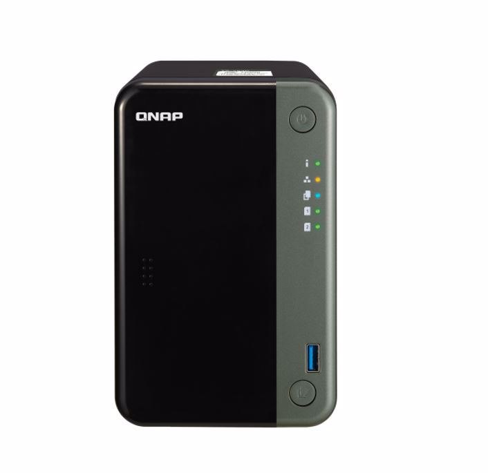 Qnap TS-253D-4G 2 Bay Intel® Celeron® J4125 Quad-Core 2.0 GHz 4 GB So-Dimm DDR4 2X3.5-Inch Sata 2xGigabit Lan 1xPCIe 3xUSB 2.0 Hot-Swappable Tower