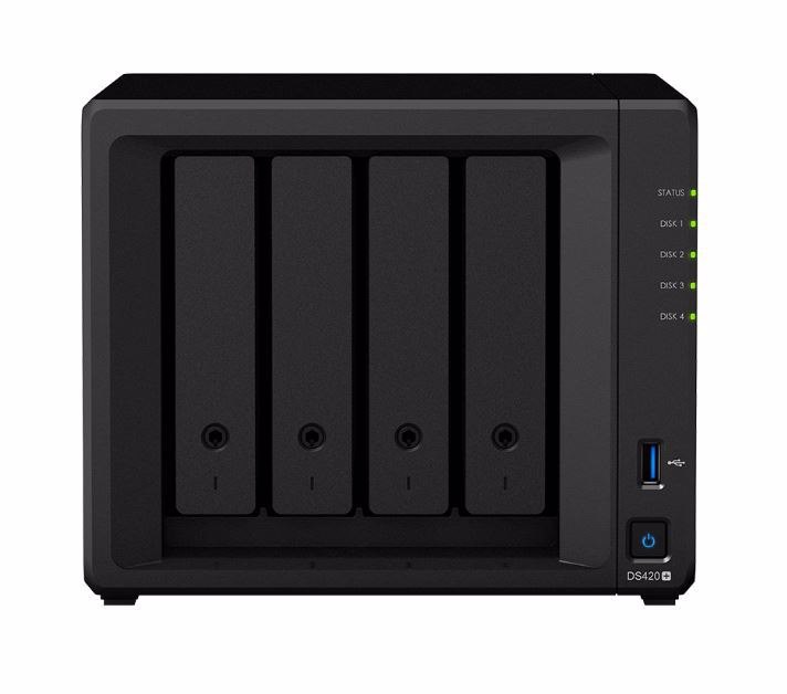 Synology Nas DS420+ 4 Bay Intel Celeron J4025 2-Core 2.0 GHz 2GB DDR4 4X3.5' Sata Hot Swap 2xGbE 3xUSB 3.0 Tower 3YRS WTY