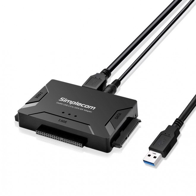 Simplecom Sa492 Usb 3.0 To 2.5', 3.5', 5.25' Sata Ide Adapter With Power Supply