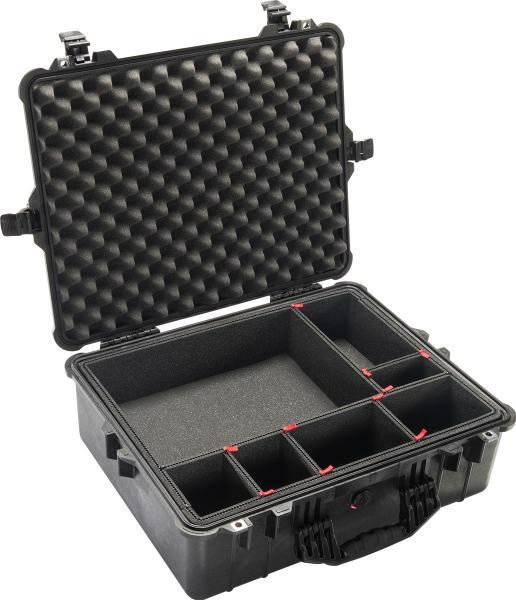 Pelican 1600 Large Protector Case Black With Pick N Pluck Foam Insert. Internal Dimensions Of 54.6 X 42 X 20.3 CM