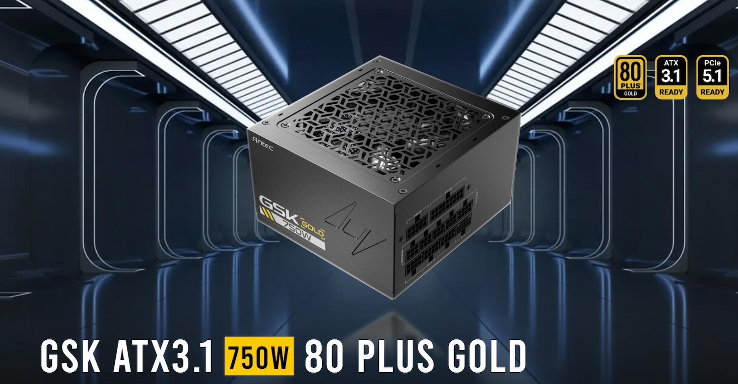 Antec GSK750 80+ Gold Fully Modular Atx 3.1, Pci-E 5.1 Latest High Quality Japanese Capacitors, Ultimate Performance And Reliability, Psu