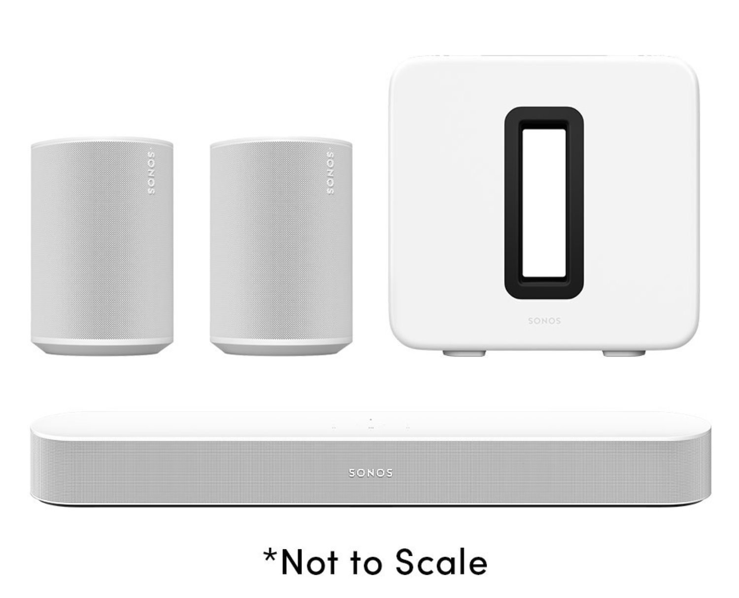 SONOS - PREMIUM IMMERSIVE SET WITH BEAM, (1) BEAM G2 (1) SUB G3 (2) ERA 100 (WHITE)