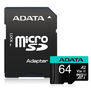 Adata Premier Pro microSDHC Uhs-I U3 A2 V30S Card With Adapter 64GB