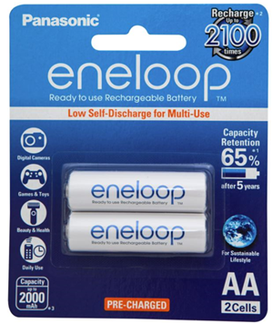 Panasonic Eneloop Aa 2000mAh Rechargeable Batteries 2 Pack