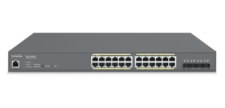 EnGenius Ecs1528fp Cloud Managed 410W PoE 24-Port Gigabit Switch With SFP+