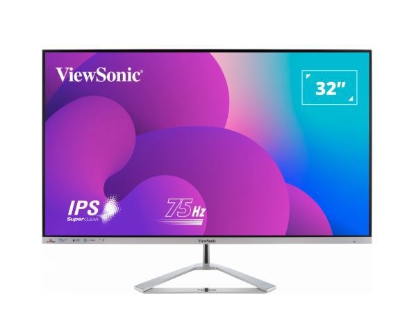 ViewSonic 32' Office Professional Stylish & Ultra Thin Bezel, SuperClear Ips 4MS, FHH, Hdmi, DP, Vga, Speakers, Low Energy 26W, VX3276-mhd-3 Monitor