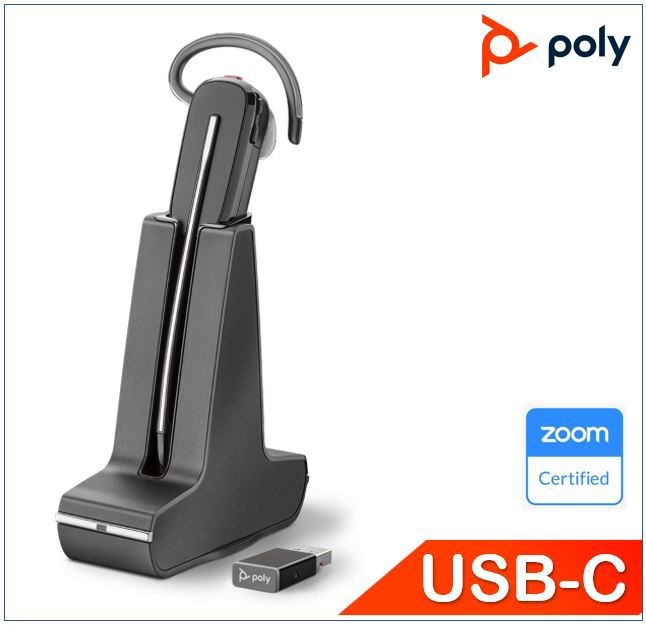 Poly Plantronics/Poly Savi 8245 Uc,Dect Headset, Usb-C, Convertible,Wireless, Unlimited Talk Time, Crystal-Clear Audio, Anc, One-Touch control,SoundGuard